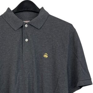 Brooks Brothers Mens L Performance Polo Cotton Short Sleeve Heathered Gray